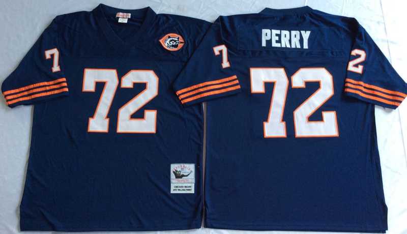 Bears 72 William Perry Navy M&N Throwback Jersey->nfl m&n throwback->NFL Jersey